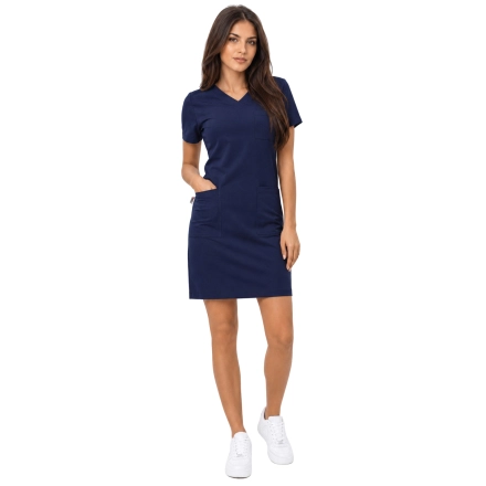 Sukienka medyczna ciemny granat casual premium roz. 36 – sukienka medyczna damska – odzież medyczna